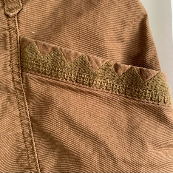 Anthropologie Ellie Utility Embroidered Trouser pants high waisted - Picture 9 of 16